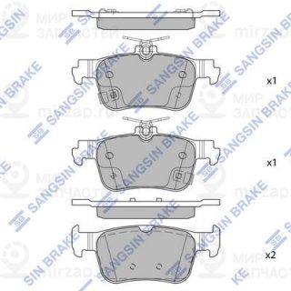 Комплект тормозных колодок (дисковый тормоз) SANGSIN SP2604