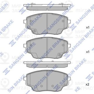 Комплект тормозных колодок (дисковый тормоз) SANGSIN SP2749
