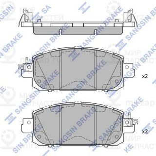 Комплект тормозных колодок (дисковый тормоз) SANGSIN SP2772