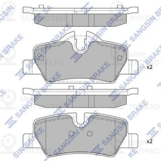Комплект тормозных колодок (дисковый тормоз) SANGSIN SP4004
