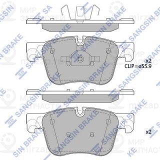Комплект тормозных колодок (дисковый тормоз) SANGSIN SP4032