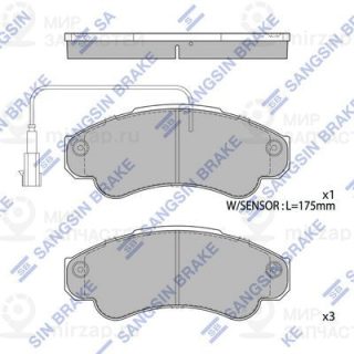 Комплект тормозных колодок (дисковый тормоз) SANGSIN SP4033