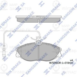 Комплект тормозных колодок (дисковый тормоз) SANGSIN SP4045