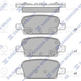 Комплект тормозных колодок (дисковый тормоз) SANGSIN SP4118