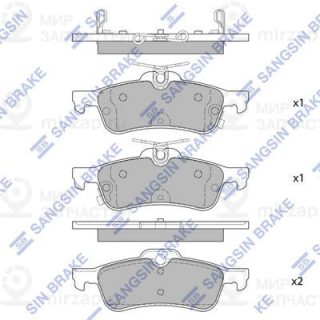 Комплект тормозных колодок (дисковый тормоз) SANGSIN SP4133