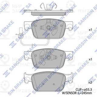 Комплект тормозных колодок (дисковый тормоз) SANGSIN SP4134