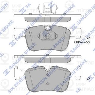 Комплект тормозных колодок (дисковый тормоз) SANGSIN SP4144