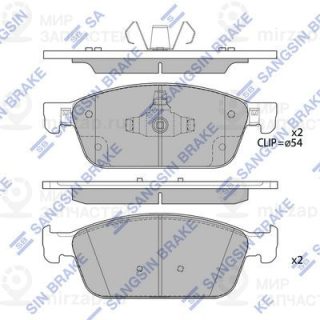 Комплект тормозных колодок (дисковый тормоз) SANGSIN SP4153