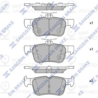 Комплект тормозных колодок (дисковый тормоз) SANGSIN SP4171