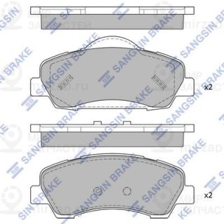Комплект тормозных колодок (дисковый тормоз) SANGSIN SP4208