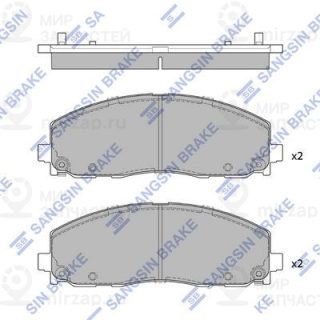Комплект тормозных колодок (дисковый тормоз) SANGSIN SP4323