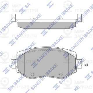 Комплект тормозных колодок (дисковый тормоз) SANGSIN SP4329