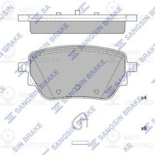 Комплект тормозных колодок (дисковый тормоз) SANGSIN SP4337