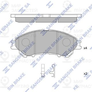 Комплект тормозных колодок (дисковый тормоз) SANGSIN SP4360