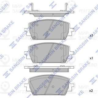 Комплект тормозных колодок (дисковый тормоз) SANGSIN SP4464