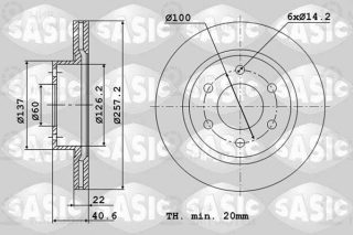 Тормозной диск SASIC 6106004