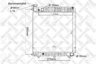 Радиатор охлаждения двигателя STELLOX 1025035SX
