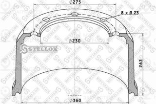 Тормозной барабан STELLOX 8500008SX