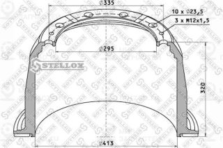 Тормозной барабан STELLOX 8500035SX
