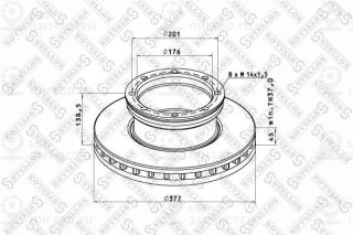 Тормозной диск STELLOX 8500701SX
