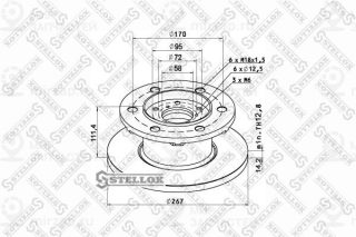 Тормозной диск STELLOX 8500735SX