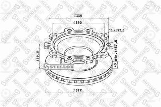 Тормозной диск STELLOX 8500808SX