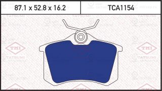 Колодки Тормозные Зад Citroen C3/C4/Ds3/Ds4 04-> Peugeot 207/308 08-> Renault Fl TATSUMI TCA1154