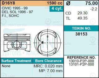 Запчасть TEIKIN 38153STD