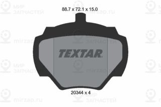 Комплект тормозных колодок (дисковый тормоз) TEXTAR 2034402