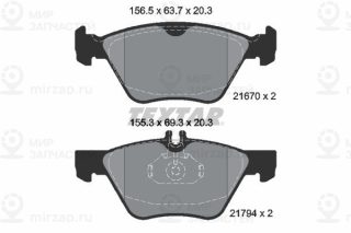 Комплект тормозных колодок (дисковый тормоз) TEXTAR 2167001