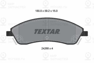 Комплект тормозных колодок (дисковый тормоз) TEXTAR 2426801