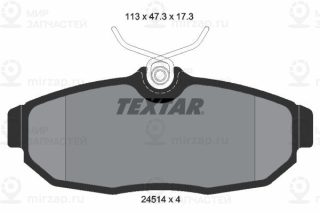 Комплект тормозных колодок (дисковый тормоз) TEXTAR 2451401