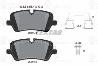 Комплект тормозных колодок (дисковый тормоз) TEXTAR 2572001