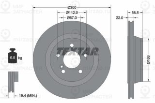 Тормозной диск TEXTAR 92099503