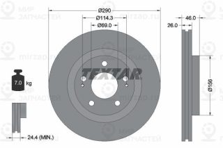 Тормозной диск TEXTAR 92148303