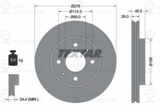 Тормозной диск TEXTAR 92148703