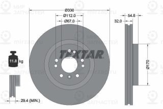 Тормозной диск TEXTAR 92150605