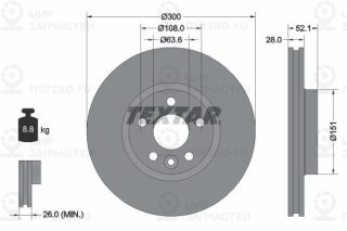 Тормозной диск TEXTAR 92159205