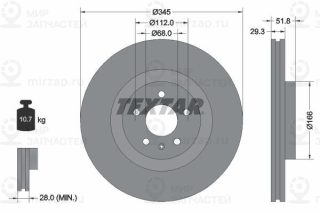Тормозной диск TEXTAR 92160205