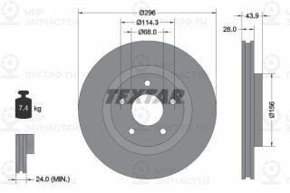 Тормозной диск TEXTAR 92167405