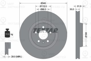 Тормозной диск TEXTAR 92229205