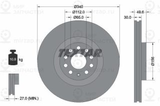 Тормозной диск TEXTAR 92229805