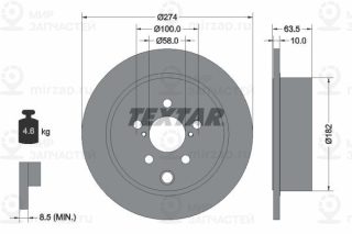 Тормозной диск TEXTAR 92262003