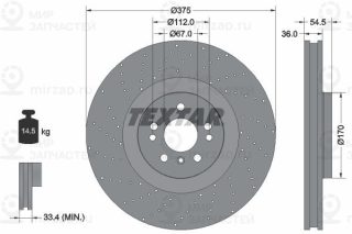 Тормозной диск TEXTAR 92279805