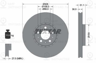 Тормозной диск TEXTAR 92284105