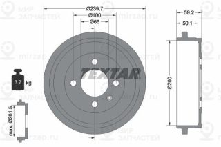 Тормозной барабан TEXTAR 94022800