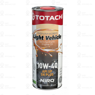 Масло Моторное Totachi Niro Lv Semi-Synthetic 10W-40 1Л Api Sp, Sn Plus TOTACHI 19601