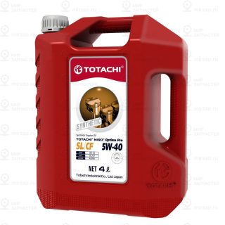 Масло Моторное Totachi Niro Optima Pro Synthetic 5W-40 Sl/Cf Пласт. 4Л TOTACHI 1C604