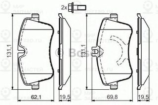 Тормозные колодки BOSCH 0986424517