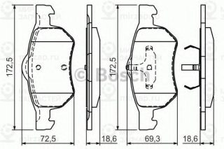 Тормозные колодки передние BOSCH 0986424668
